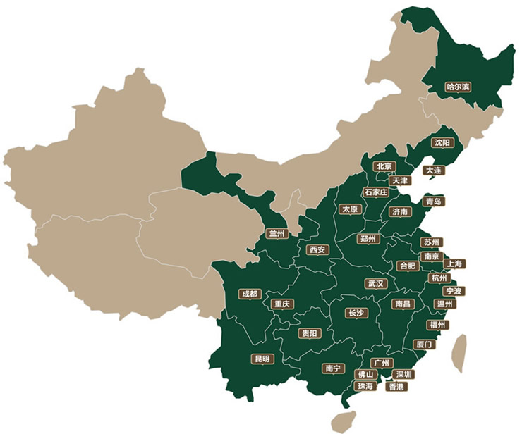 碧桂园国际展销中心全国分布图